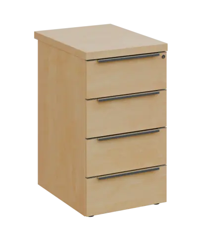 SIKC - 61 kontejner přístavný, 4-zásuvkový, deska 36 mm, centrální zámek, bříza světlá